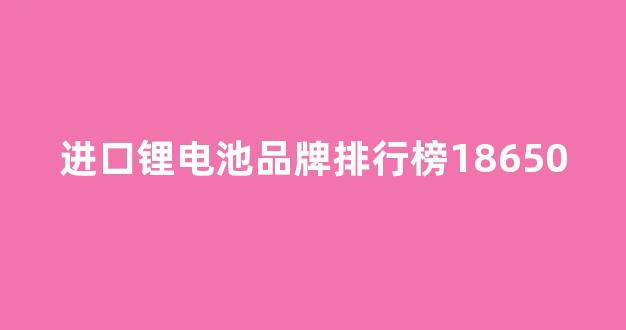 进口锂电池品牌排行榜18650(进口18650充电电池哪个牌子好)_https://www.jnskb.com_效果图_第1张