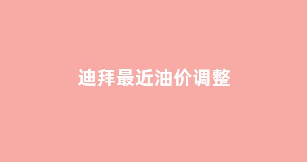 迪拜最近油价调整_迪拜汽油价格多少钱一升