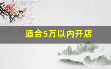 适合5万以内开店(适合5万以内开店创业的项目)_https://www.taocizhiliang.com_装修流程_第1张