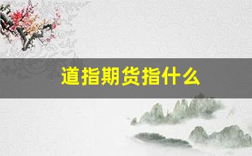 道指期货指什么(道指期货指数最新实时)_https://www.fzdzcxj.com_北交所_第1张