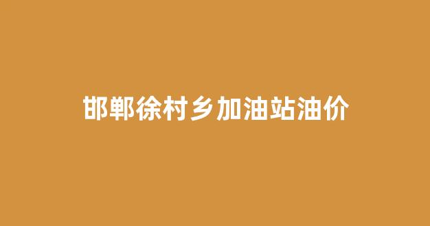 邯郸徐村乡加油站油价_邯郸加油站电话号码