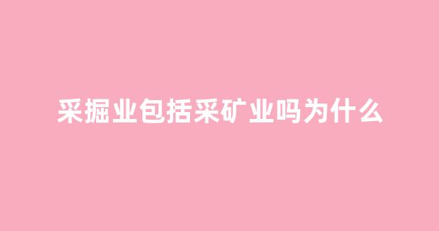采掘业包括采矿业吗为什么(采掘行业包括)_https://www.jnskb.com_装修公司_第1张