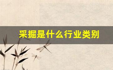 采掘是什么行业类别(什么叫采掘业)_https://www.lclxwz.com_广期所_第1张