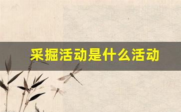 采掘活动是什么活动(采掘概念)_https://www.taocizhiliang.com_设计报价_第1张