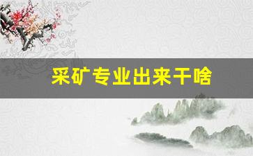 采矿专业出来干啥(采矿专业可以找哪些工作)_https://www.huakunhengjia.com_期货资讯_第1张