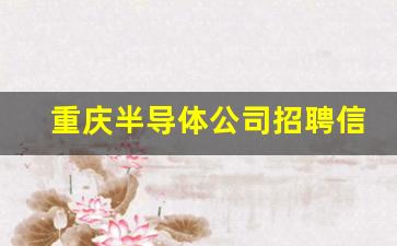 重庆半导体公司招聘信息(重庆半导体公司招聘信息最新)_https://www.huakunhengjia.com_财经资讯_第1张