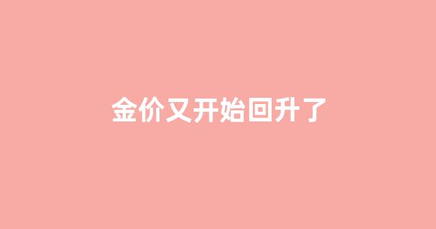 金价继续上涨_金价又开始回升了