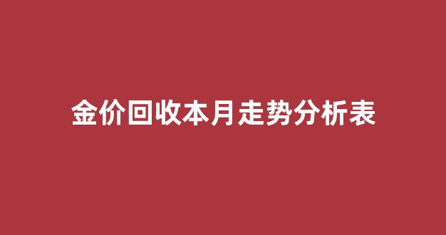 本月黄金回收价格_金价回收本月走势分析表