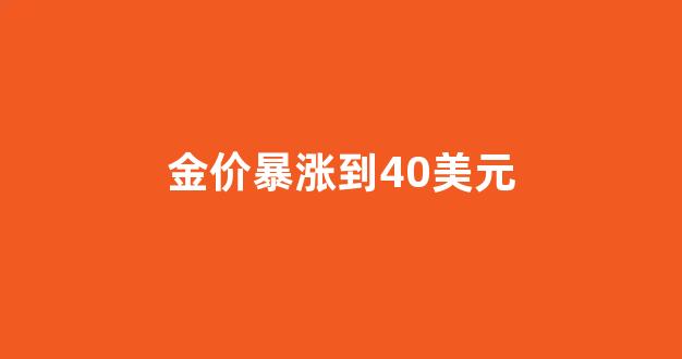 金价暴涨到40美元_金价上涨美元