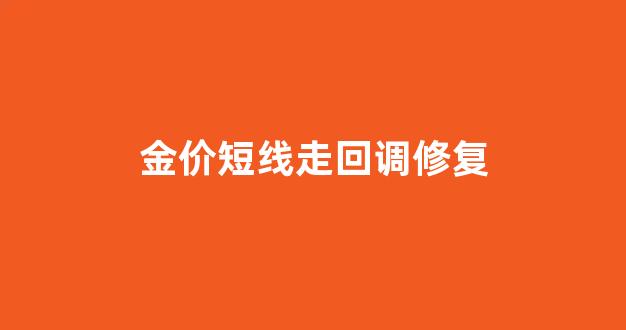金价短线走回调修复_金价短期内有没有回落的趋势