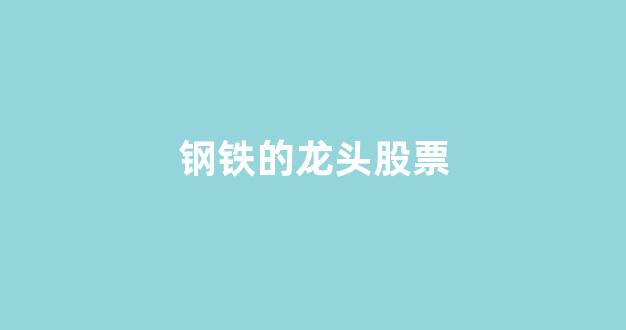 钢铁的龙头股票(钢铁龙头股票有哪些2022)_https://www.dcjwmf.com_大商所_第1张
