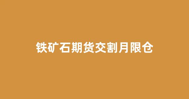 铁矿石期货交割月限仓(铁矿石期货实时行情)_https://www.gfdzclz.com_北交所_第1张