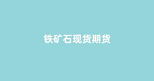 铁矿石现货期货(铁矿石现货期货价格走向)_https://www.gfdzclz.com_科创板_第1张