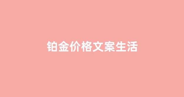 铂金价格文案生活_铂金的文案