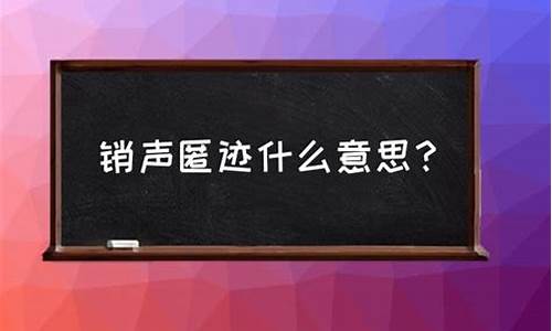 销声匿迹什么意思_销声匿迹什么意思啊