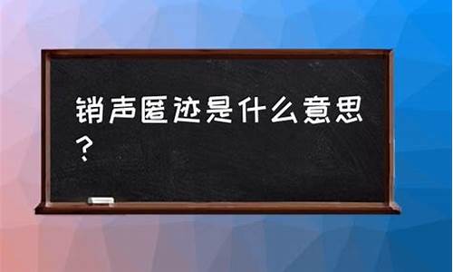 销声匿迹是什么意思啊怎么读_销声匿迹是什么意思啊怎么读啊