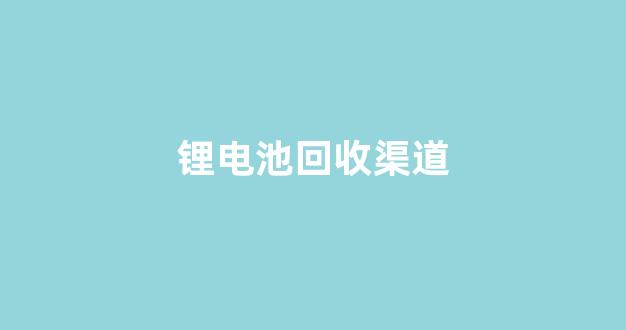 锂电池回收渠道(锂电池回收渠道乱象)_https://www.wguangz.com_郑商所_第1张