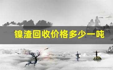 镍渣回收价格多少一吨(镍渣多少钱一斤)_https://www.wguangz.com_广期所_第1张
