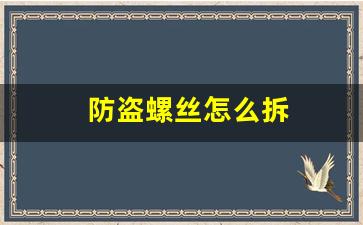 防盗螺丝怎么拆(车牌防盗螺丝无损拆卸