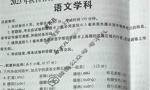 陕西省高考语文试卷2023年,陕西省高考语文试卷