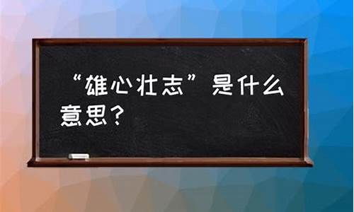 雄心壮志是什么意思-雄心壮志是什么意思解释