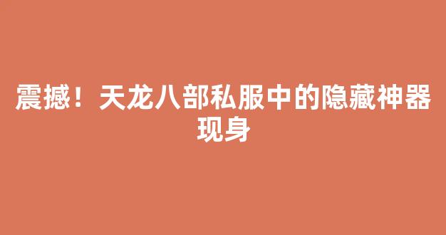 震撼！天龙八部私服中的隐藏神器现身