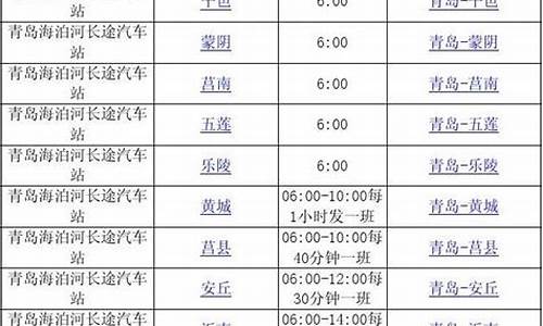 青岛汽车站时刻表查询,青岛汽车站电话是多少