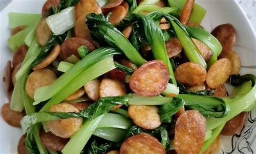 青菜炒绿豆饼图片_青菜炒绿豆饼的做法