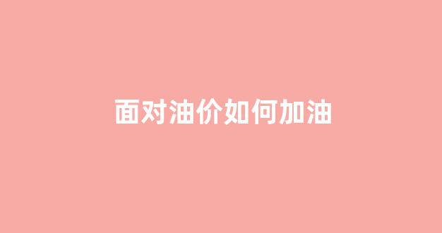 面对油价如何加油_我国应对油价上涨的对策