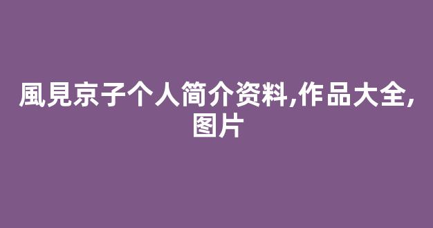 風見京子个人简介资料,作品大全,图片