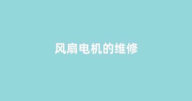 风扇电机的维修(风扇电机)_https://www.eamstsz.com_北交所_第1张