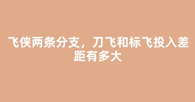 飞侠两条分支，刀飞和标飞投入差距有多大