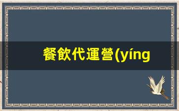 餐飲代運營(yíng)公司收費標準插圖