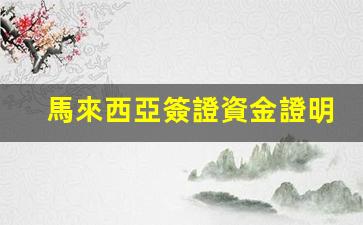 馬來西亞簽證資金證明(馬來西亞簽證材料清單)