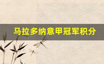 马拉多纳 意甲球队-马拉多纳意甲冠军积分