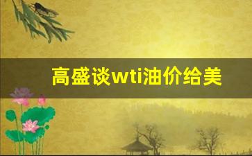 高盛谈wti油价给美国调整-高盛的汽油怎么样