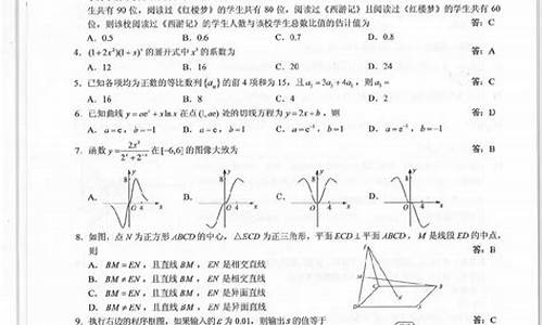 高考三卷数学2019答案,2019高考数学3卷答案