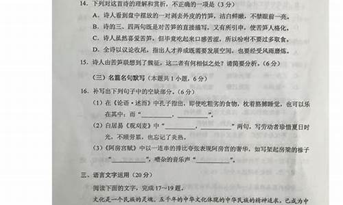 高考云南语文卷,云南省语文高考真题卷