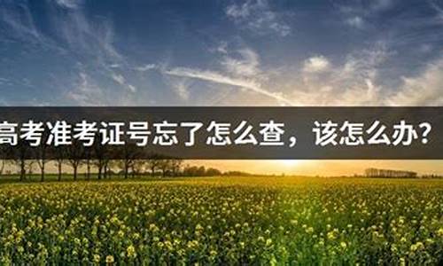 高考准考证号忘了_高考准考证号忘了怎么查成绩