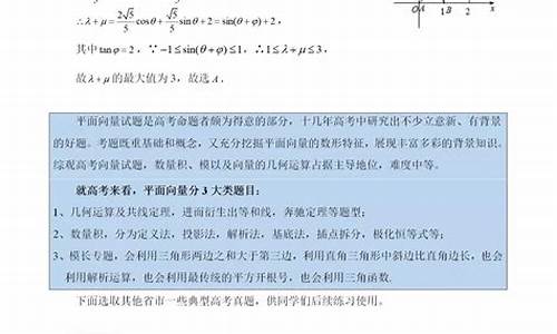 高考向量真题及其答案_高考向量真题