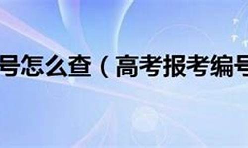 高考报考编号怎么填,高考报考编号