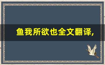 鱼我所欲也全文翻译,鱼我所欲也讲了什么,鱼我所欲也经典句子-第1张图片-我的生活随想