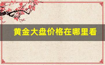 黄金大盘价格在哪里看(黄金大盘价格从哪里看)_https://www.luoxuangg888.com_深交所_第1张