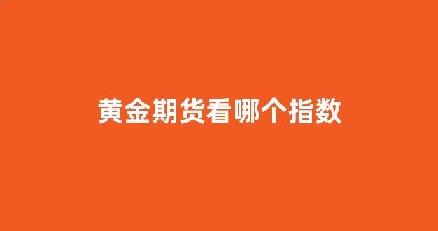 黄金期货看哪个指数(黄金期货涨跌根据什么)_https://www.xzdzcjx.com_深交所_第1张