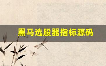 黑马选股器指标源码(黑马股选股)_https://www.brunchezvous.com_自由行_第1张