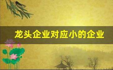 龙头企业对应小的企业叫什么(龙头企业对应小的企业叫什么名字)_https://www.dcjwmf.com_上期所_第1张