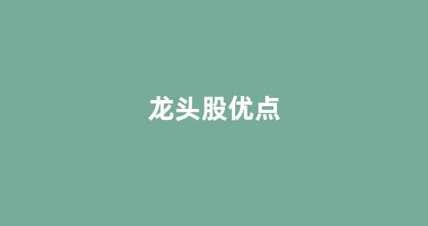 龙头股优点(龙头股的含义)_https://www.brunchezvous.com_旅游攻略_第1张