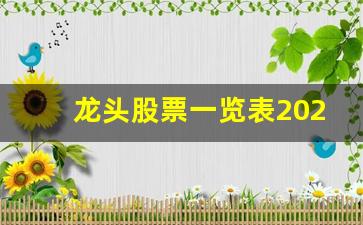 龙头股票一览表2020(龙头股票一览表2020年最新)_https://www.luoxuangg888.com_科创板_第1张